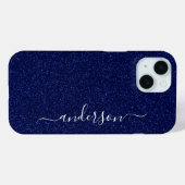 Eleganter Glitzer mit Monogramm Name Case-Mate iPhone Hülle (Rückseite (Horizontal))