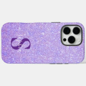 Eleganter Glitzer mit Monogramm Name Case-Mate iPhone Hülle (Rückseite (Horizontal))