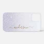 Eleganter Glitzer mit Monogramm Name Case-Mate iPhone Hülle (Rückseite (Horizontal))