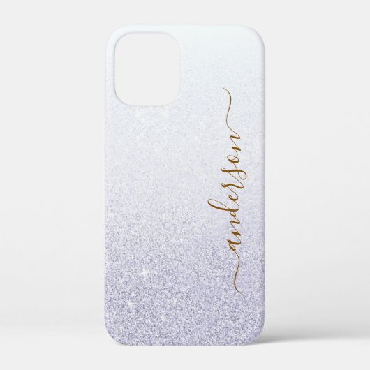 Eleganter Glitzer mit Monogramm Name Case-Mate iPhone Hülle (Rückseite)