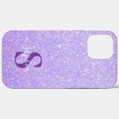 Eleganter Glitzer mit Monogramm Name Case-Mate iPhone Hülle (Rückseite (Horizontal))