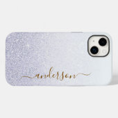 Eleganter Glitzer mit Monogramm Name Case-Mate iPhone Hülle (Rückseite (Horizontal))