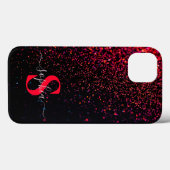 Eleganter Glitzer mit Monogramm Name Case-Mate iPhone Hülle (Rückseite (Horizontal))