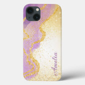 Eleganter Glitzer mit Monogramm Name Case-Mate iPhone Hülle (Rückseite)