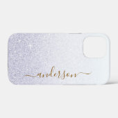 Eleganter Glitzer mit Monogramm Name Case-Mate iPhone Hülle (Rückseite (Horizontal))
