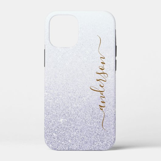 Eleganter Glitzer mit Monogramm Name Case-Mate iPhone Hülle (Rückseite)