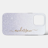 Eleganter Glitzer mit Monogramm Name Case-Mate iPhone Hülle (Rückseite (Horizontal))