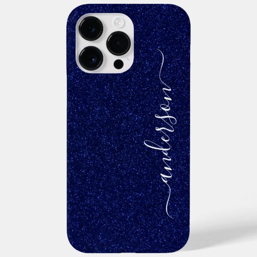 Eleganter Glitzer mit Monogramm Name Case-Mate iPhone Hülle (Rückseite)