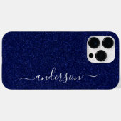 Eleganter Glitzer mit Monogramm Name Case-Mate iPhone Hülle (Rückseite (Horizontal))