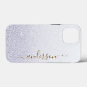 Eleganter Glitzer mit Monogramm Name Case-Mate iPhone Hülle (Rückseite (Horizontal))