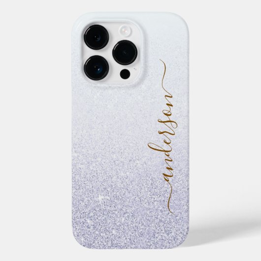 Eleganter Glitzer mit Monogramm Name Case-Mate iPhone Hülle (Rückseite)