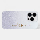 Eleganter Glitzer mit Monogramm Name Case-Mate iPhone Hülle (Rückseite (Horizontal))