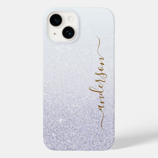Eleganter Glitzer mit Monogramm Name Case-Mate iPhone Hülle (Rückseite)