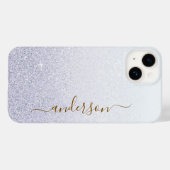 Eleganter Glitzer mit Monogramm Name Case-Mate iPhone Hülle (Rückseite (Horizontal))