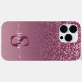 Eleganter Glitzer mit Monogramm Name Case-Mate iPhone Hülle (Rückseite (Horizontal))