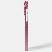 Eleganter Glitzer mit Monogramm Name Case-Mate iPhone Hülle (Rückseite / Links)