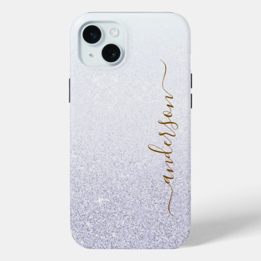 Eleganter Glitzer mit Monogramm Name Case-Mate iPhone Hülle (Rückseite)