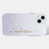 Eleganter Glitzer mit Monogramm Name Case-Mate iPhone Hülle (Rückseite (Horizontal))