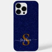 Eleganter Glitzer mit Monogramm Name Case-Mate iPhone Hülle (Rückseite)