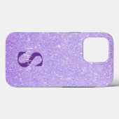 Eleganter Glitzer mit Monogramm Name Case-Mate iPhone Hülle (Rückseite (Horizontal))