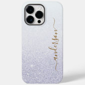 Eleganter Glitzer mit Monogramm Name Case-Mate iPhone Hülle (Rückseite)