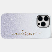 Eleganter Glitzer mit Monogramm Name Case-Mate iPhone Hülle (Rückseite (Horizontal))