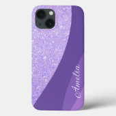 Eleganter Glitzer mit Monogramm Name Case-Mate iPhone Hülle (Rückseite)