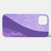 Eleganter Glitzer mit Monogramm Name Case-Mate iPhone Hülle (Rückseite (Horizontal))