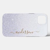 Eleganter Glitzer mit Monogramm Name Case-Mate iPhone Hülle (Rückseite (Horizontal))