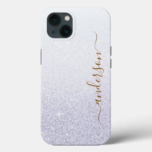 Eleganter Glitzer mit Monogramm Name Case-Mate iPhone Hülle (Rückseite)