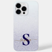 Eleganter Glitzer mit Monogramm Name Case-Mate iPhone Hülle (Rückseite)