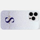 Eleganter Glitzer mit Monogramm Name Case-Mate iPhone Hülle (Rückseite (Horizontal))
