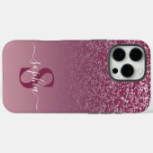 Eleganter Glitzer mit Monogramm Name Case-Mate iPhone Hülle (Rückseite (Horizontal))
