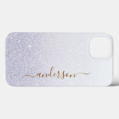 Eleganter Glitzer mit Monogramm Name Case-Mate iPhone Hülle (Rückseite (Horizontal))