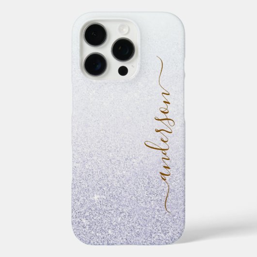 Eleganter Glitzer mit Monogramm Name Case-Mate iPhone Hülle (Rückseite)