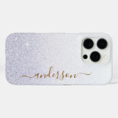 Eleganter Glitzer mit Monogramm Name Case-Mate iPhone Hülle (Rückseite (Horizontal))