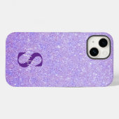 Eleganter Glitzer mit Monogramm Name Case-Mate iPhone Hülle (Rückseite (Horizontal))