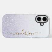 Eleganter Glitzer mit Monogramm Name Case-Mate iPhone Hülle (Rückseite (Horizontal))