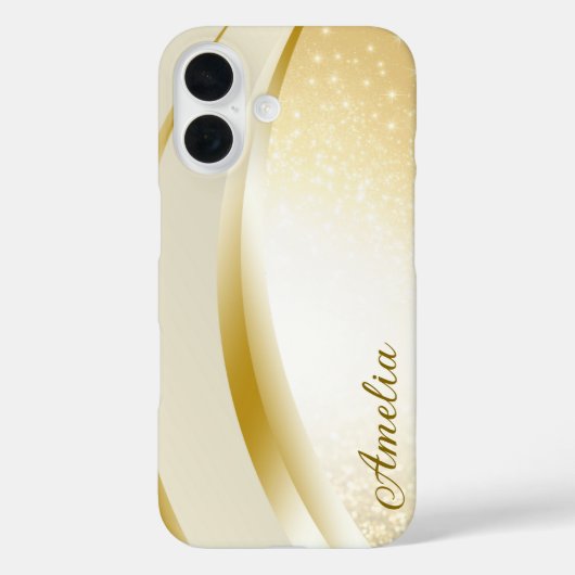 Eleganter Glitzer mit Monogramm Name Case-Mate iPhone Hülle (Rückseite)
