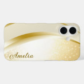 Eleganter Glitzer mit Monogramm Name Case-Mate iPhone Hülle (Rückseite (Horizontal))
