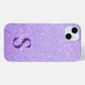 Eleganter Glitzer mit Monogramm Name Case-Mate iPhone Hülle (Rückseite (Horizontal))