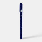 Eleganter Glitzer mit Monogramm Name iPhone 15 Hülle (Linke Seite)