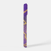 Eleganter Glitzer mit Monogramm Name iPhone 15 Hülle (Rechte Seite)