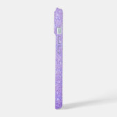 Eleganter Glitzer mit Monogramm Name iPhone 15 Hülle (Linke Seite)