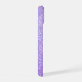 Eleganter Glitzer mit Monogramm Name iPhone 15 Hülle (Rechte Seite)