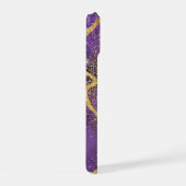 Eleganter Glitzer mit Monogramm Name iPhone 15 Hülle (Rechte Seite)