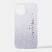 Eleganter Glitzer mit Monogramm Name iPhone Hülle (Rückseite)