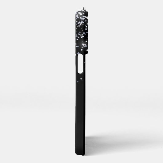 Eleganter Glitzer mit Monogramm Name iPhone Hülle (Rechte Seite)