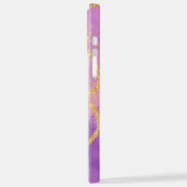 Eleganter Glitzer mit Monogramm Name iPhone Hülle (Linke Seite)