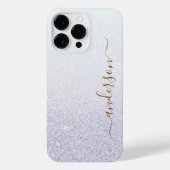 Eleganter Glitzer mit Monogramm Name iPhone Hülle (Rückseite)